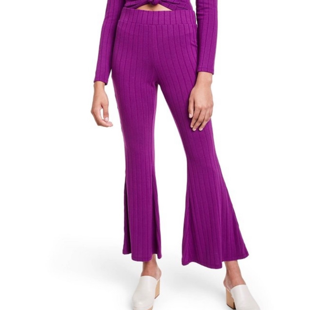 NWT Victor Glemaud x Target L Purple High Rise Flare Knit Pants! 💥💥